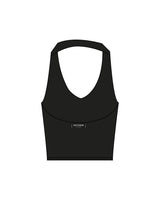 The Halter Tank - Black - Reform Fitness - Center Back - Printed - White