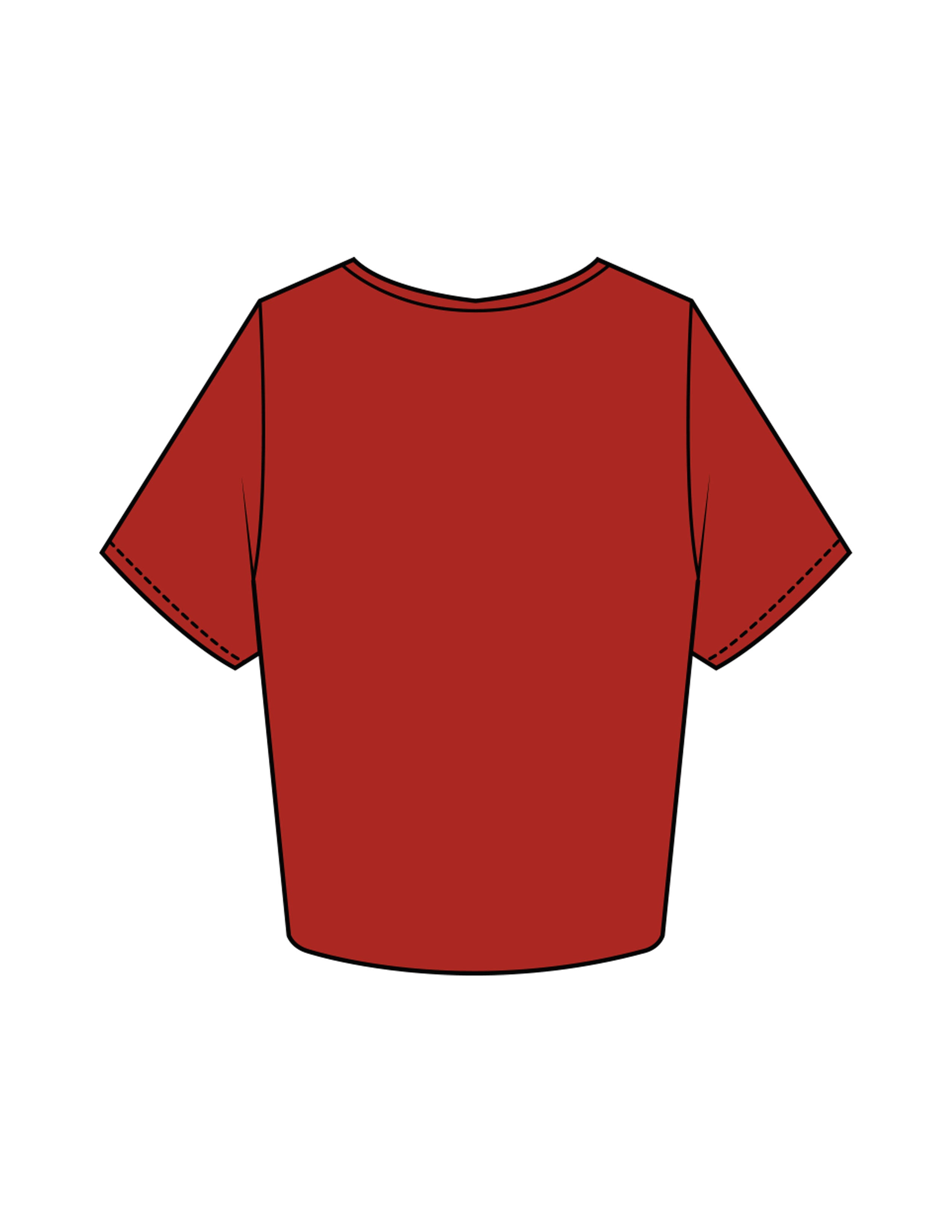The Crop Tee - Red - Mantra - Center Chest Stacked - Printed - White