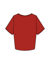 The Crop Tee - Red - Mantra - Center Chest Stacked - Printed - White