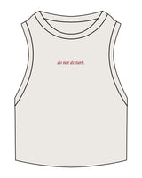 The Ribbed Crop Tank - Bone - Renew - Center Chest - Embroidered - Red