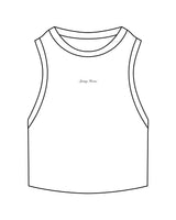 The Ribbed Crop Tank - White - Spring House - Center Chest - "Spring House" Logo - Embroidered - Black