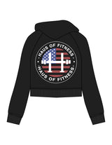 The Half Zip Hoodie - Black - Haus of Fitness - Left Chest Stacked & Back Round - Printed - Full Color