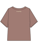 The Crop Terry Tee - Cacao - Barnes. The Label - Center Chest & Back Neckline - Printed - Full Color
