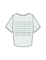 The Crop Tee - Seafoam - Core Crown Point - Center Chest & Back Stacked - Printed - Sage