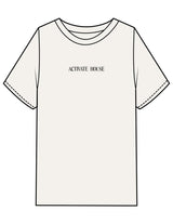 The Mens Heavyweight Tee - Butter - Activate House - Center Chest & Center Back - Printed - Black