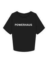 The Crop Tee - Black - Powerhaus Lagree - Center Chest & Back "PH" - Printed - White