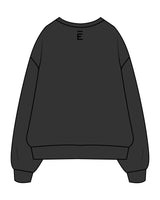 The Womens Crewneck - Washed Black - ALCHEME - Center Chest & Back Center - Black