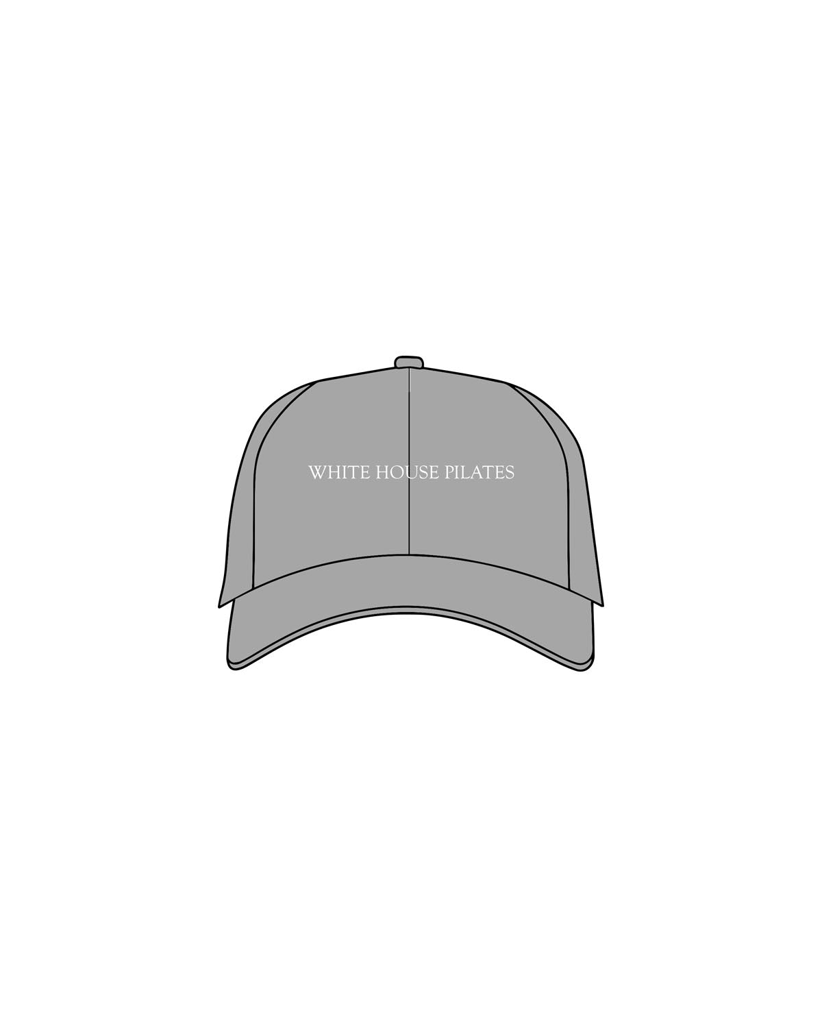 The Performance Hat - Gray - White House - Center Crown - Printed - White