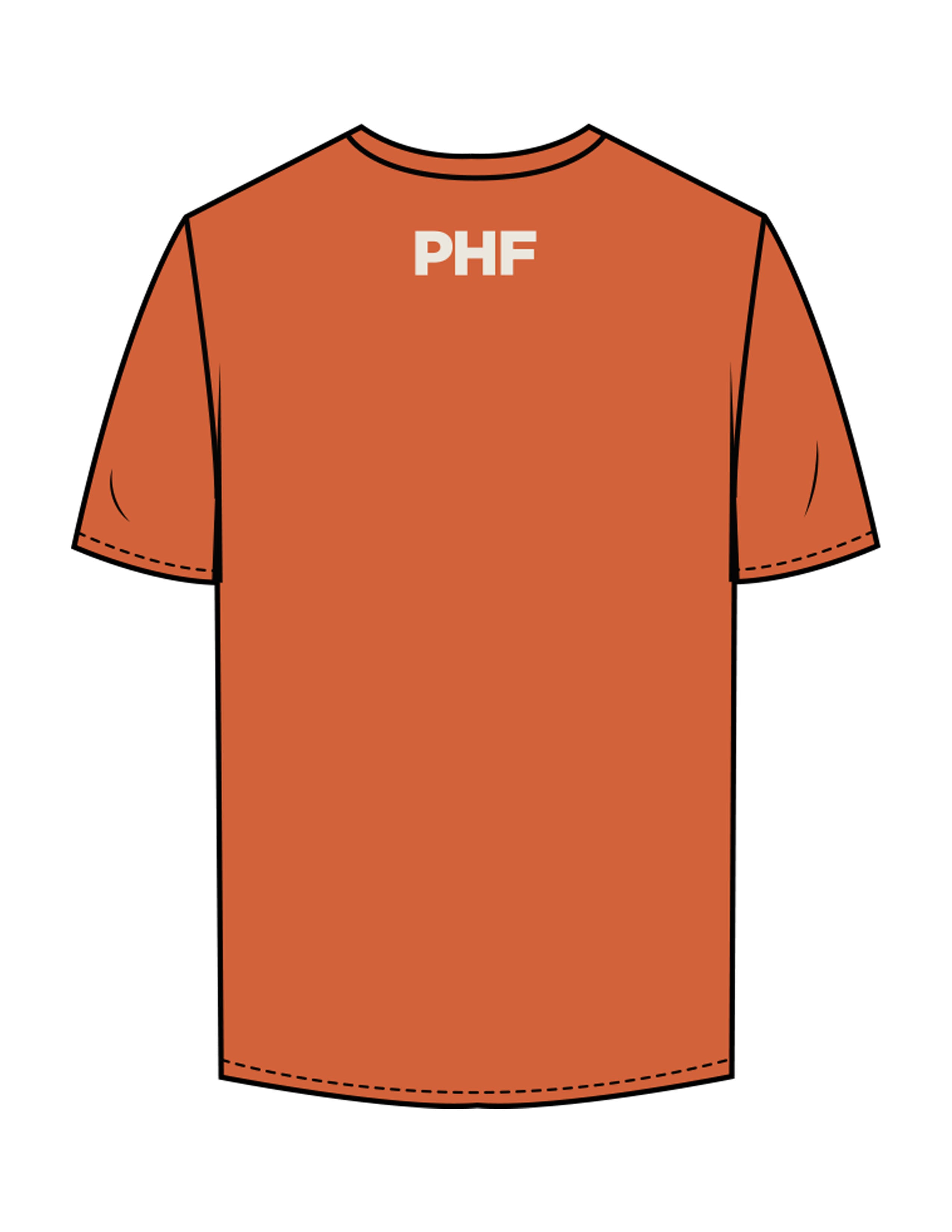 The Mens Tee - Copper - Powerhouse Fitness - Full Front & Back Neckline - Printed - Off White