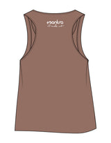 The Crop Tank - Cacao - Mantra - Center Chest & Back Neckline - Printed - White