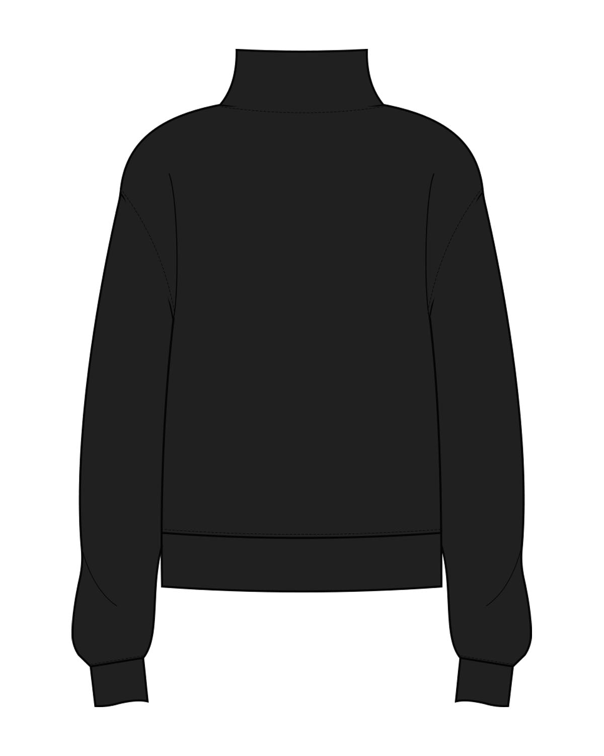 The Womens 1/4 Zip - Black - Onyx & Ivory - Left Chest & Right Wrist - Printed - White