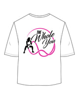 The Oversized Crop Tee - White - The Whole You Wellness - Left Chest & Back Image - Printed - Full Color