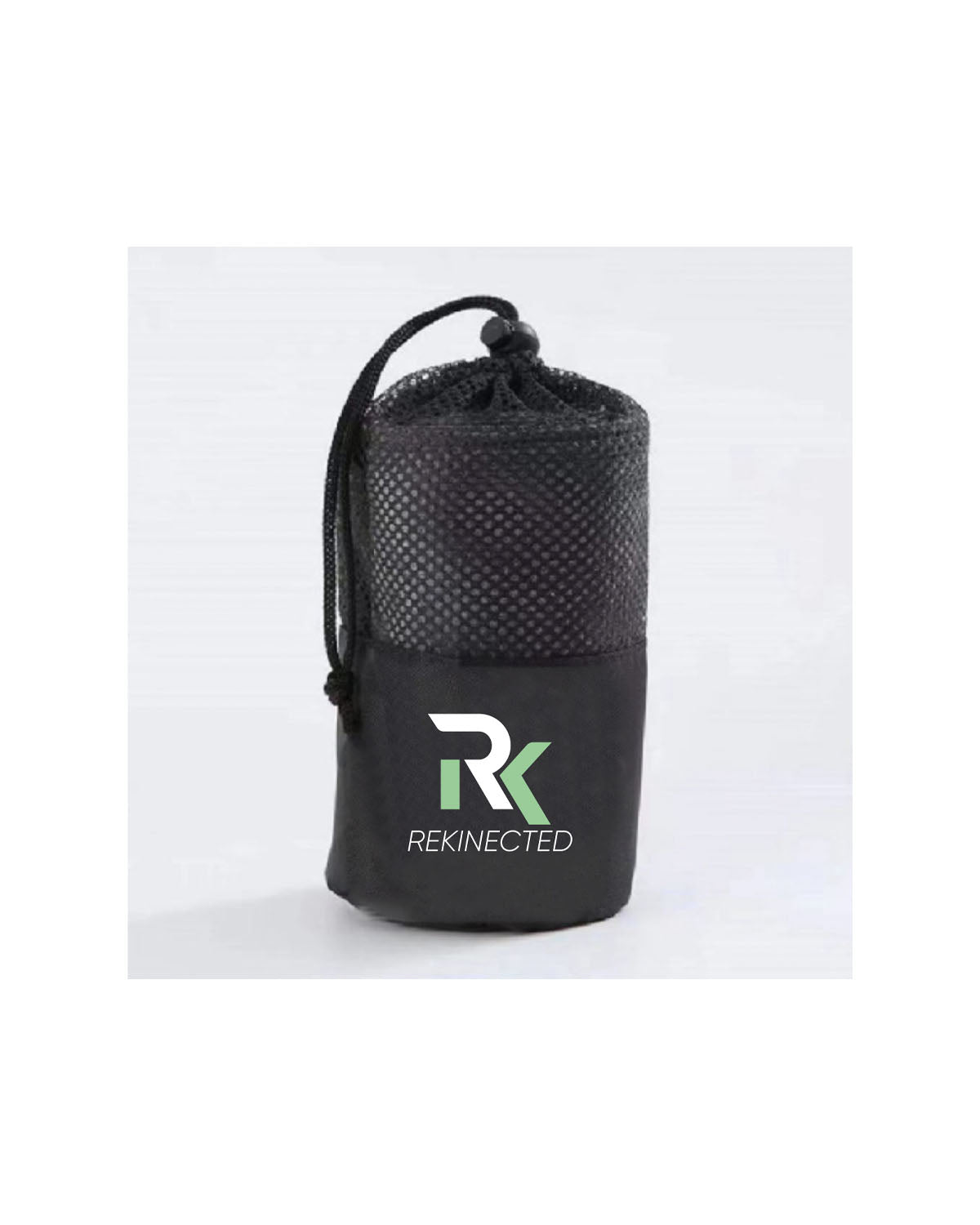 The Gym Towel - Black - REKINECTED - Embroidered - Full Color - The Gym Towel Bag - Center - Printed - Full Color
