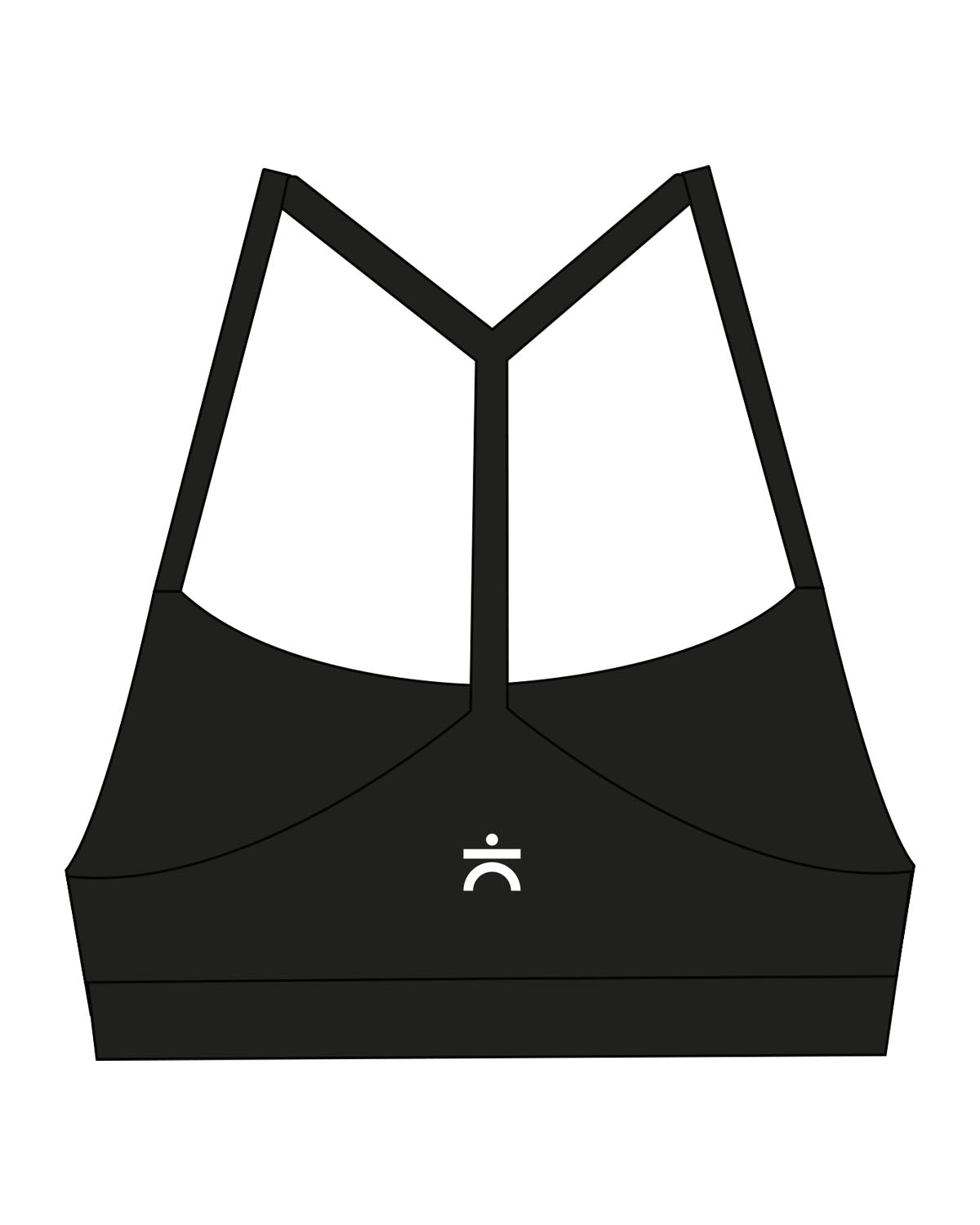 The Basic Bra - Black - enCore Pilates - Center Back - Printed - White