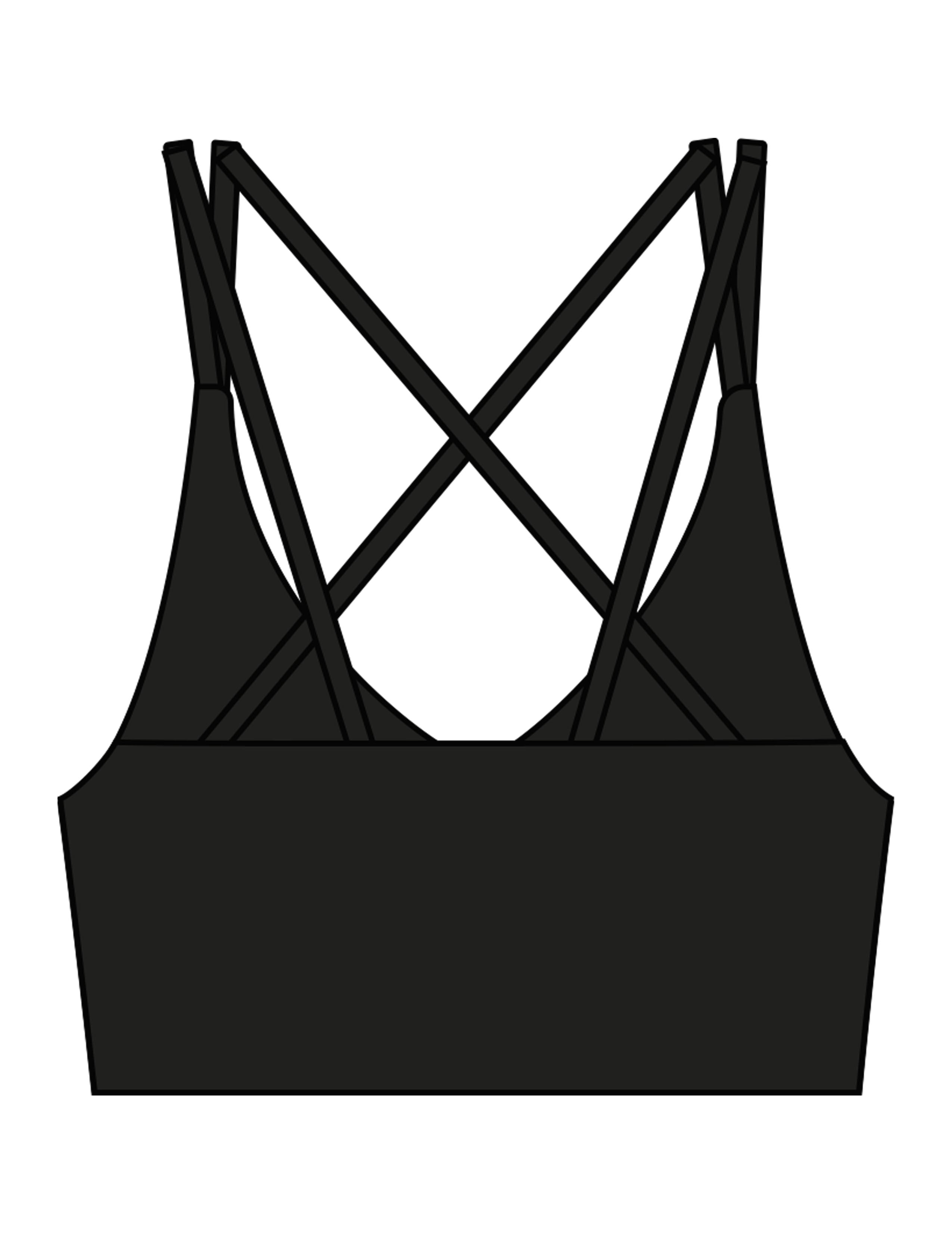 The Strappy Bra - Black - ALTORA - Left Chest - Printed - Black