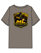 The Mens Heavyweight Tee - Grey Stone - ML Contracting LLC - Left Chest & Back Image - Printed - Full Color