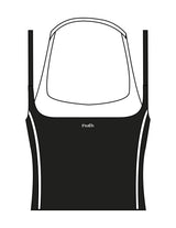 The Piped Tank - Black - Peach F.L - Center Back - Printed - White