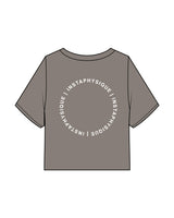 The Heavyweight Crop Tee - Washed Gray - Instaphysiques - Left Chest & Back Circular - White
