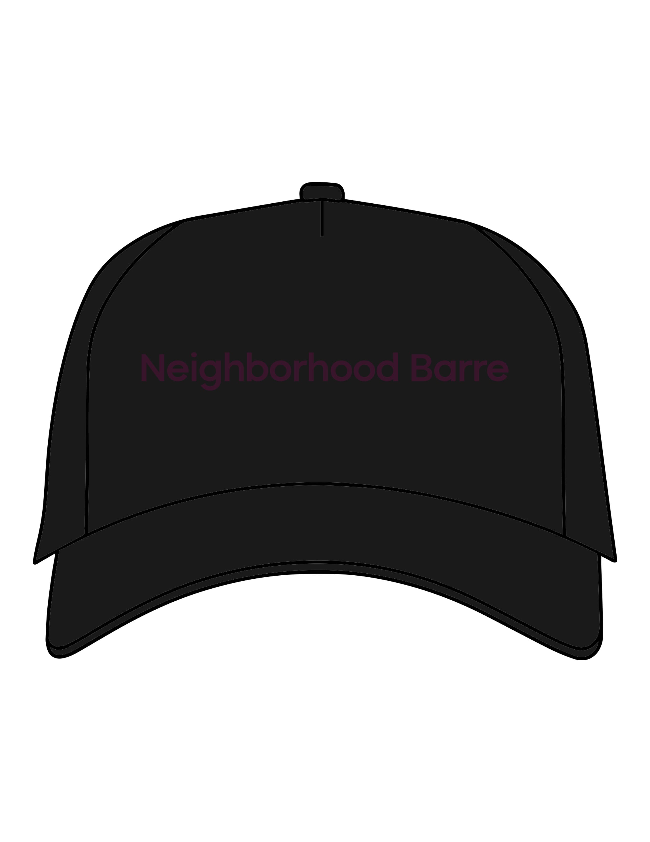 The Dad Hat - Black - Neighborhood Barre - Center Crown - Embroidered - Aubergine