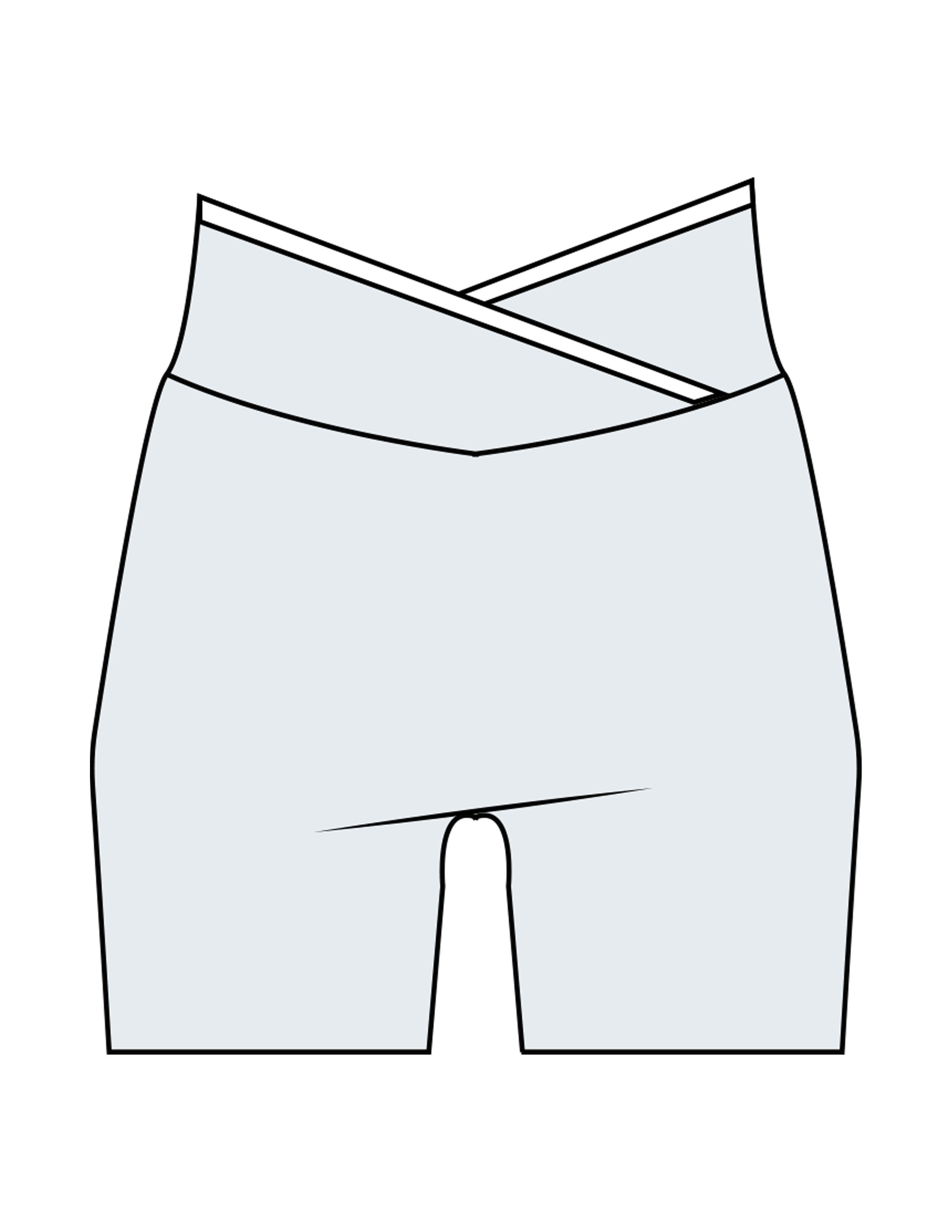 The Piped Crossover Short - Light Blue - Golden Hour - Back Waistline - Printed - White