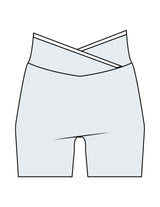 The Piped Crossover Short - Light Blue - Golden Hour - Back Waistline - Printed - White