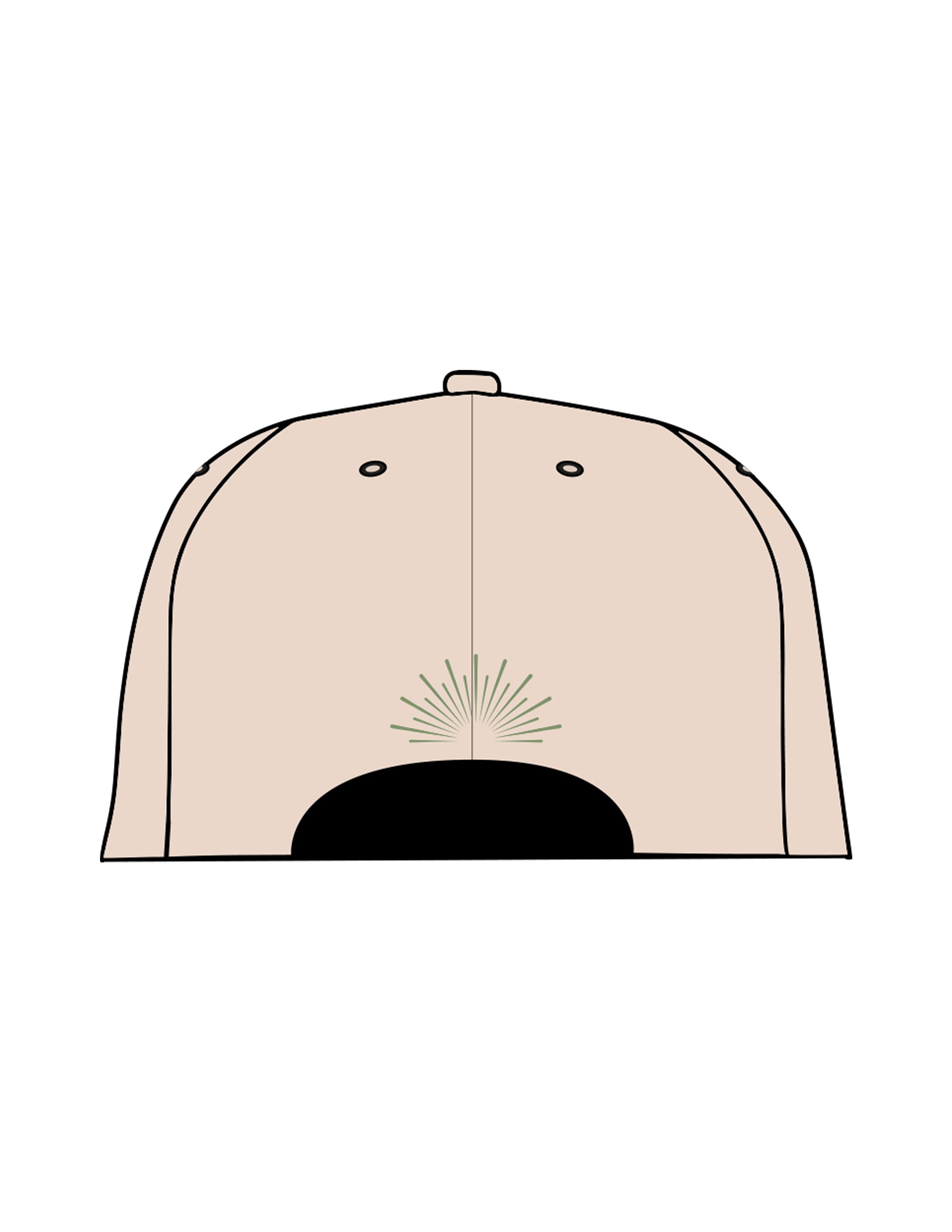 The Dad Hat - Stone - SWS - Center Crown Stacked & Back Icon - Embroidered - Full Color
