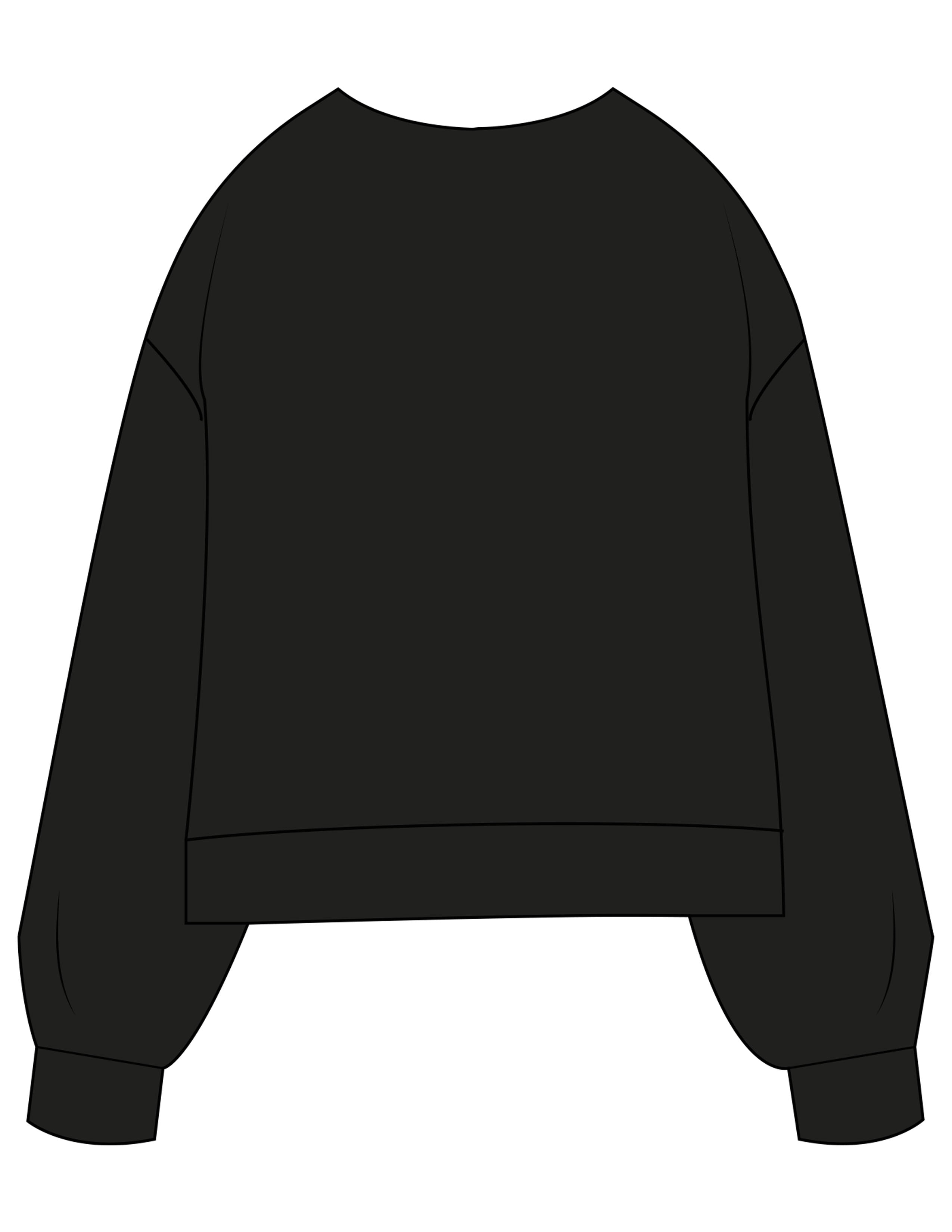 The Womens Sueded Crewneck - Black - LVL - Center Chest & Right Wrist Icon - Printed - White