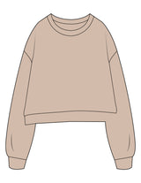 The Studio Crop - Taupe - Skulpt Lagree - Center Back - Printed - Bone