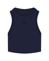The Ribbed Crop Tank - Navy - C Wickson - Center Chest Logo - Embroidered - Tone on Tone