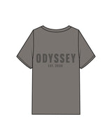 The Mens Heavyweight Tee - Washed Gray - Odyssey Performance - Left Chest & Back Stacked - Tone on Tone