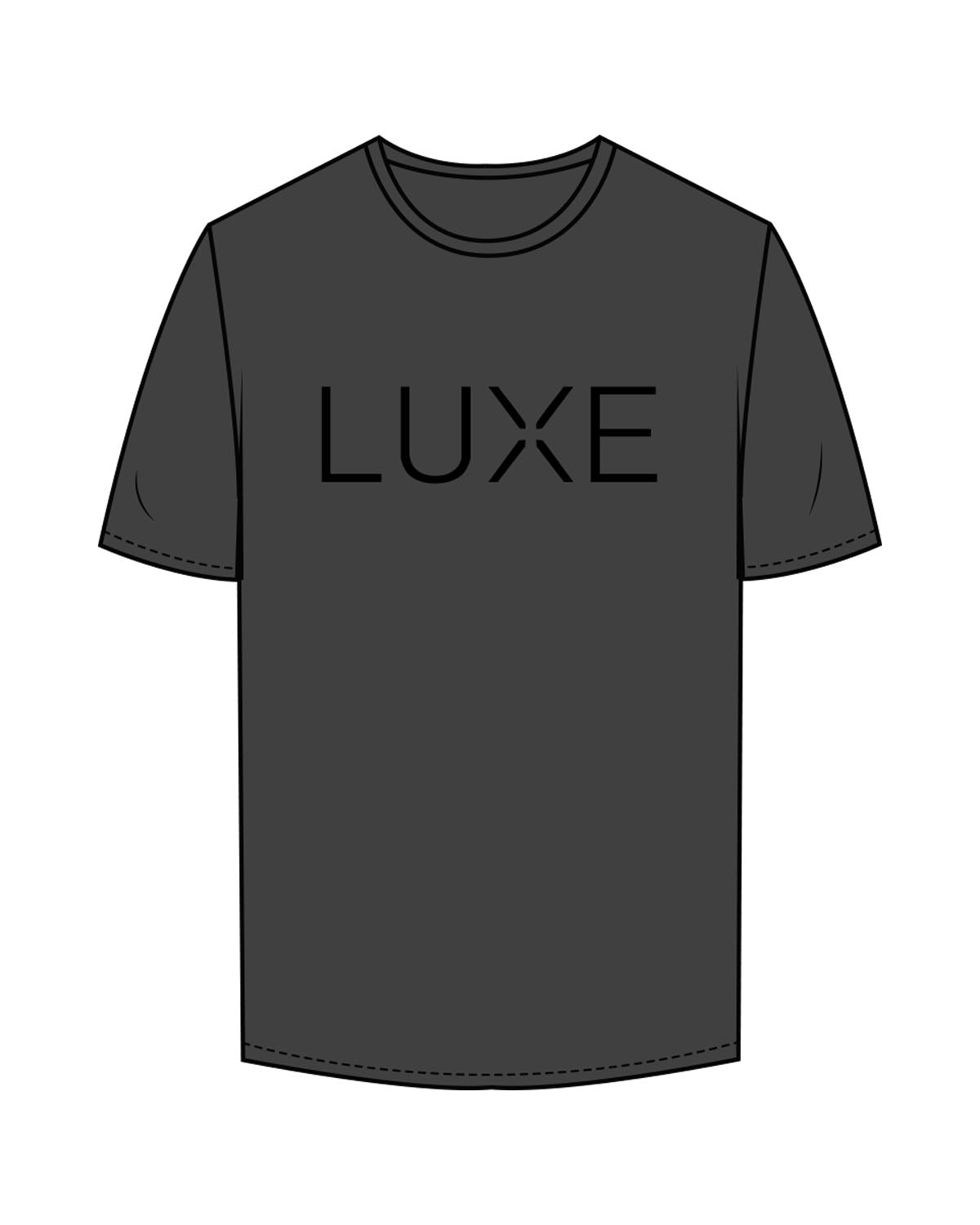 The Mens Tee - Charcoal - Lagree Luxe - Center Chest & Back Neckline - Printed - Black