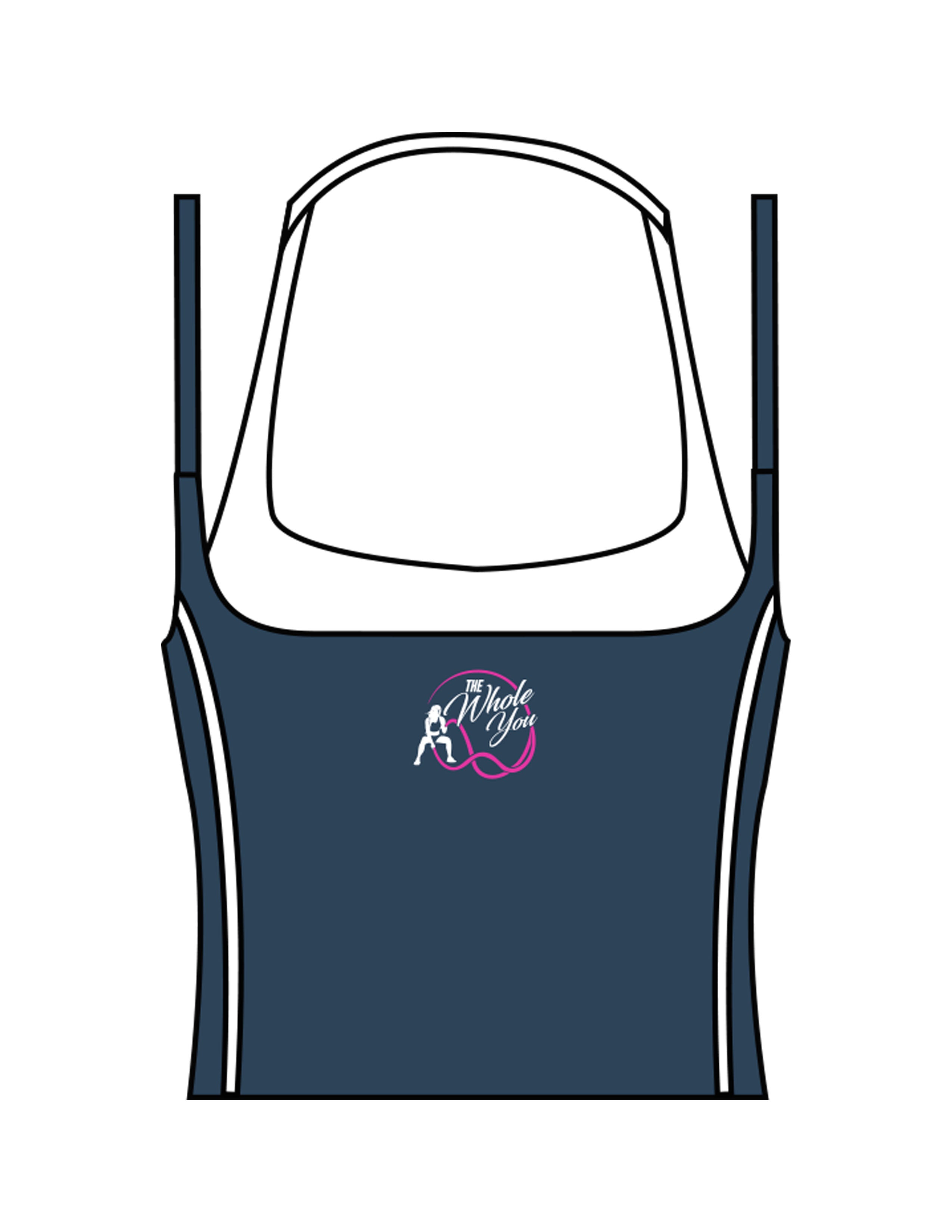 The Piped Tank - Teal - The Whole You Wellness - Center Back - Printed - Full Color