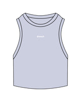 The Ribbed Crop Tank - Powder - Drench - Center Chest - Embroidered - White