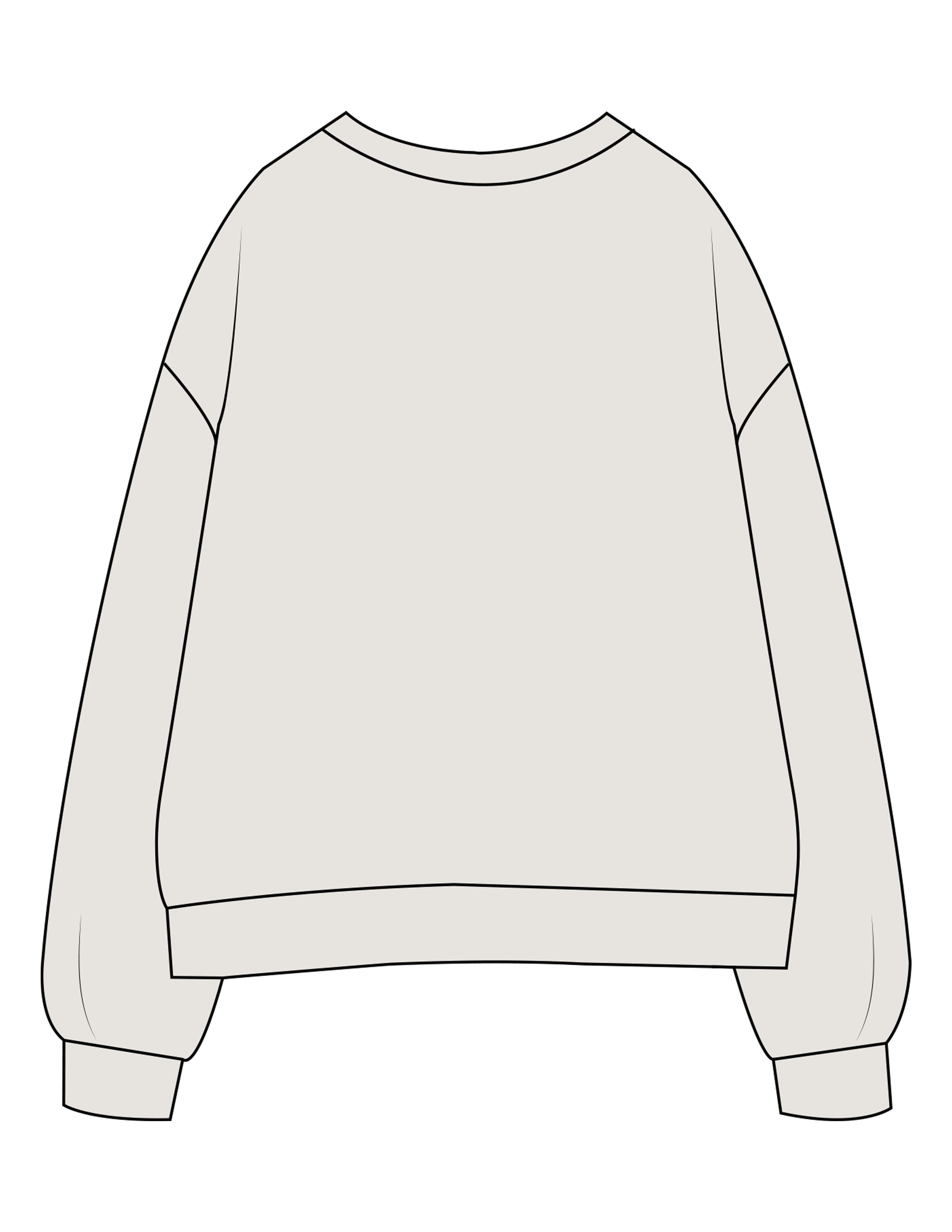 The Womens Crewneck - Washed Bone - RPCS - Left Chest Stacked - Printed - Tone on Tone