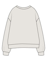 The Womens Crewneck - Washed Bone - RPCS - Left Chest Stacked - Printed - Tone on Tone