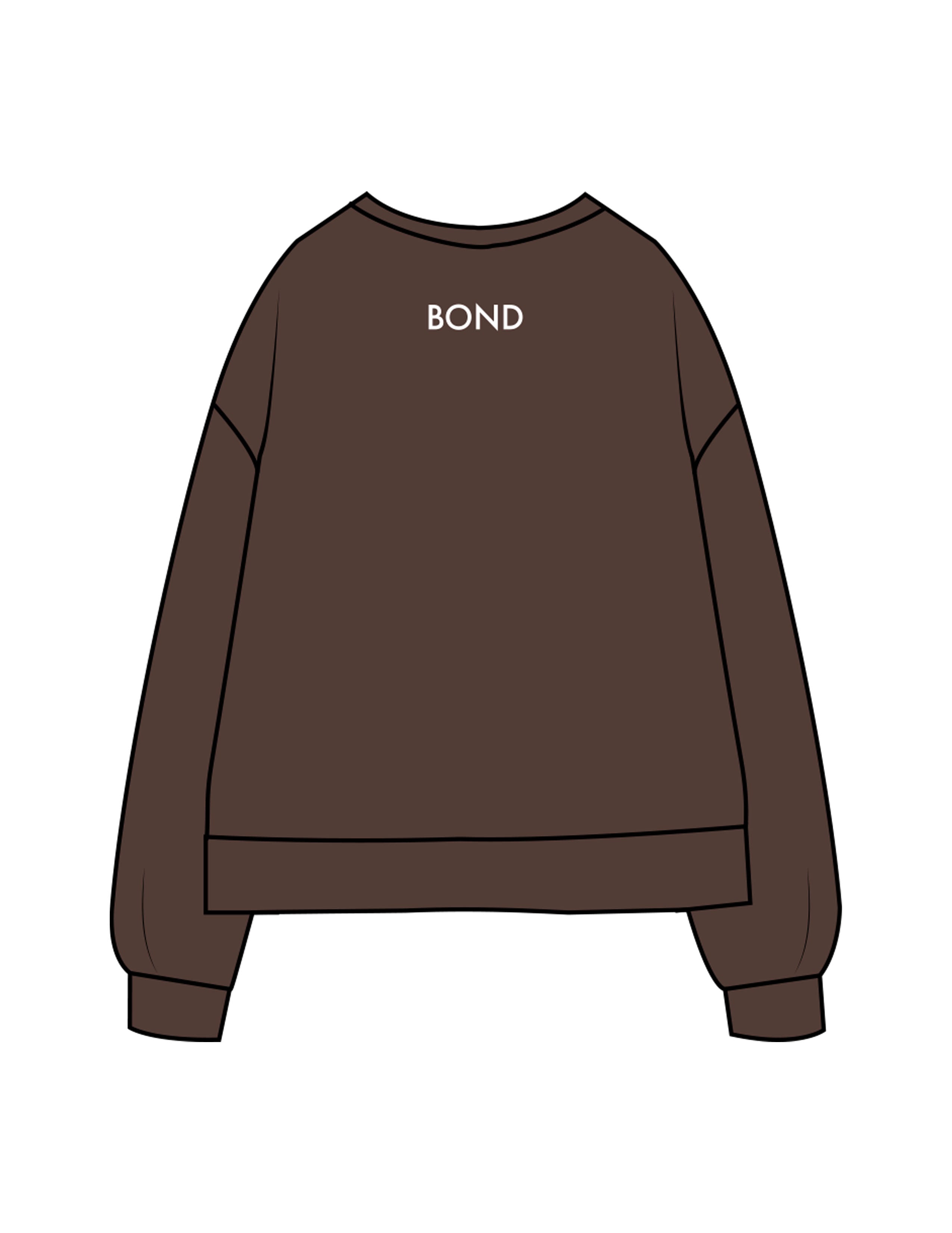 The Recycled Unisex Crewneck - Brown - Bond Fitness - Center Chest Round & Upper Back - Printed - White