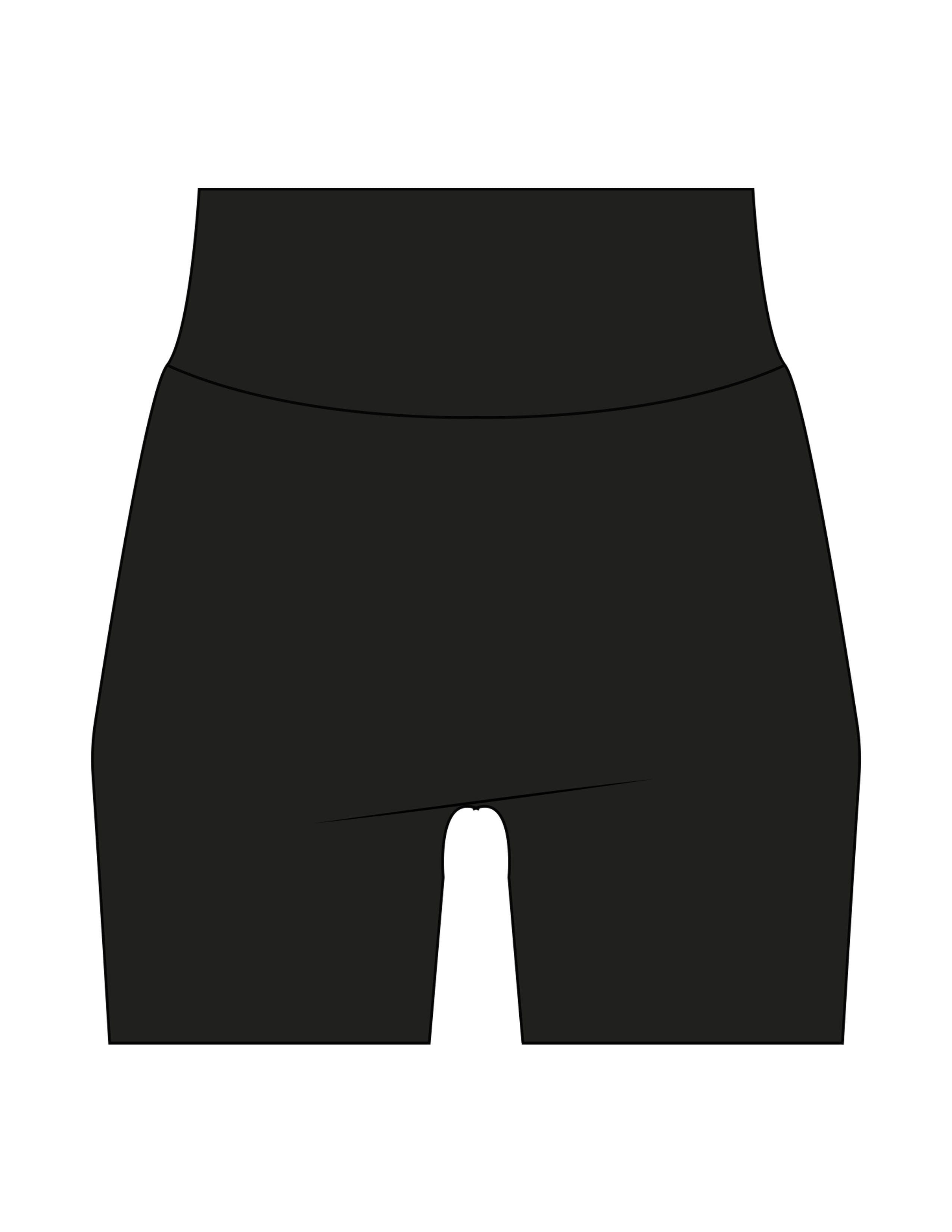 The Basic Short - Black - Lucky Penny - Back Waistline Icon - Printed - White