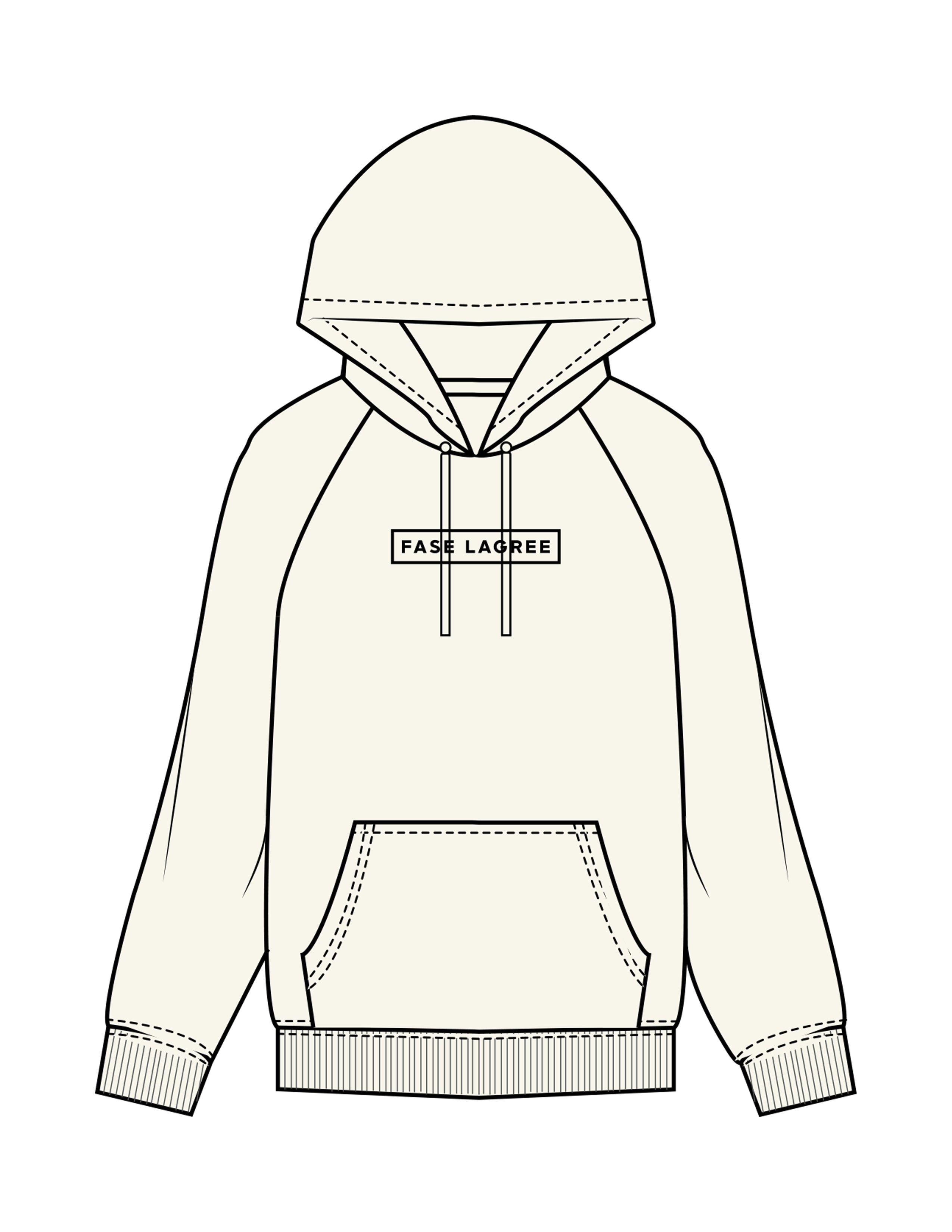The Womens Heavyweight Hoodie - Off White - Fase Lagree - Center Chest & Back Image - Printed - Full Color