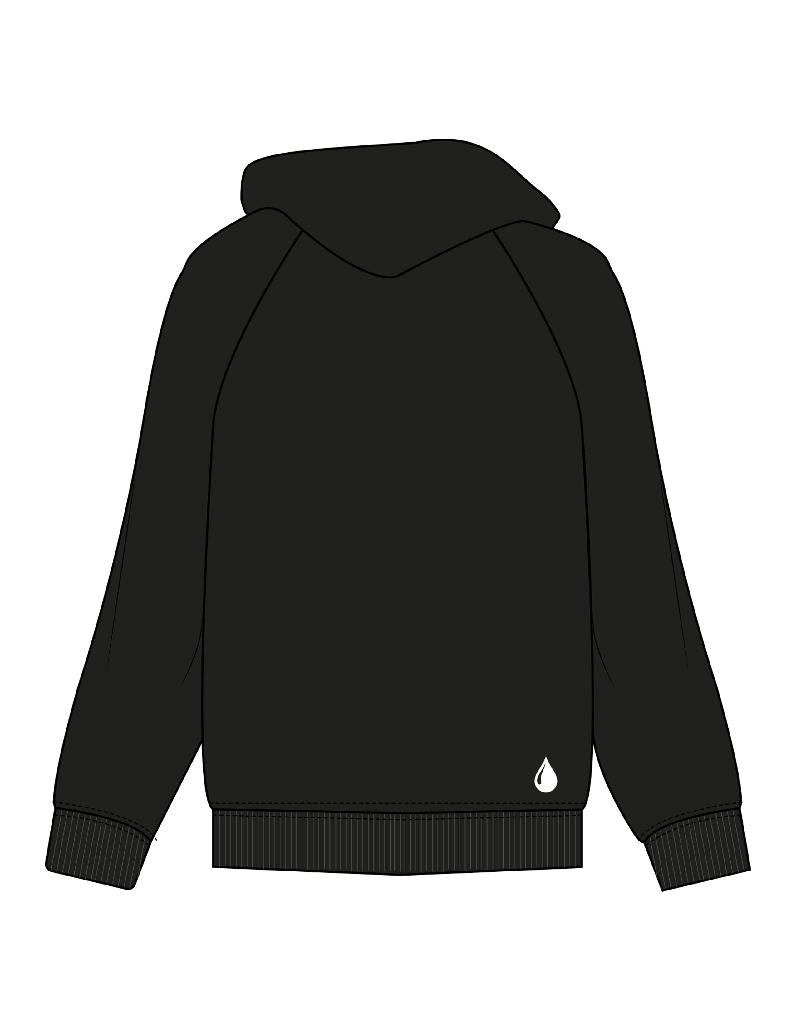 The Mens Hoodie - Black - Saltvault Location - Center Chest & Back Bottom Right - Printed - White