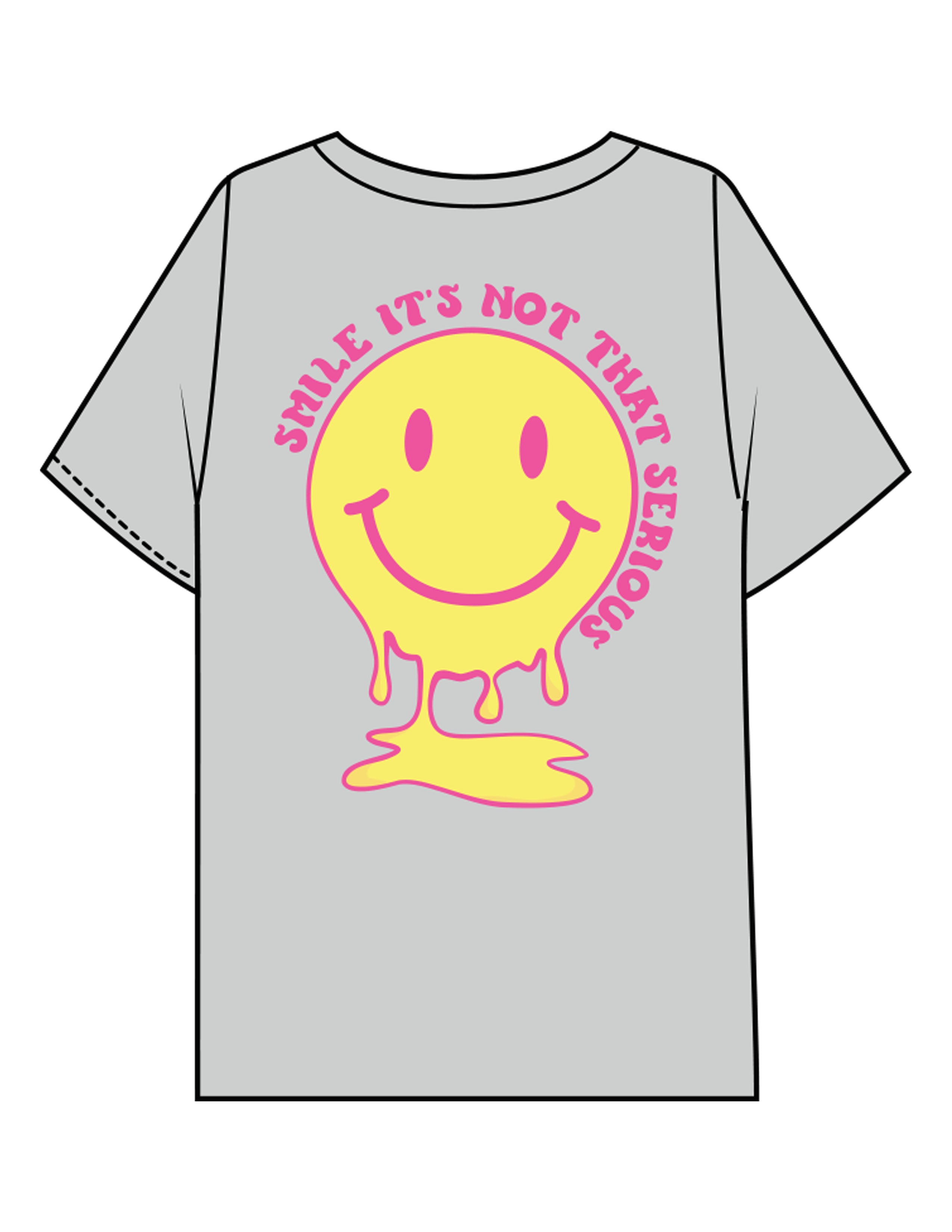 The Mens Boxy Tee - Storm - Try Smile Collective - Left Chest & Back Smiley - Printed - Full Color