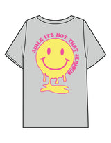 The Mens Boxy Tee - Storm - Try Smile Collective - Left Chest & Back Smiley - Printed - Full Color