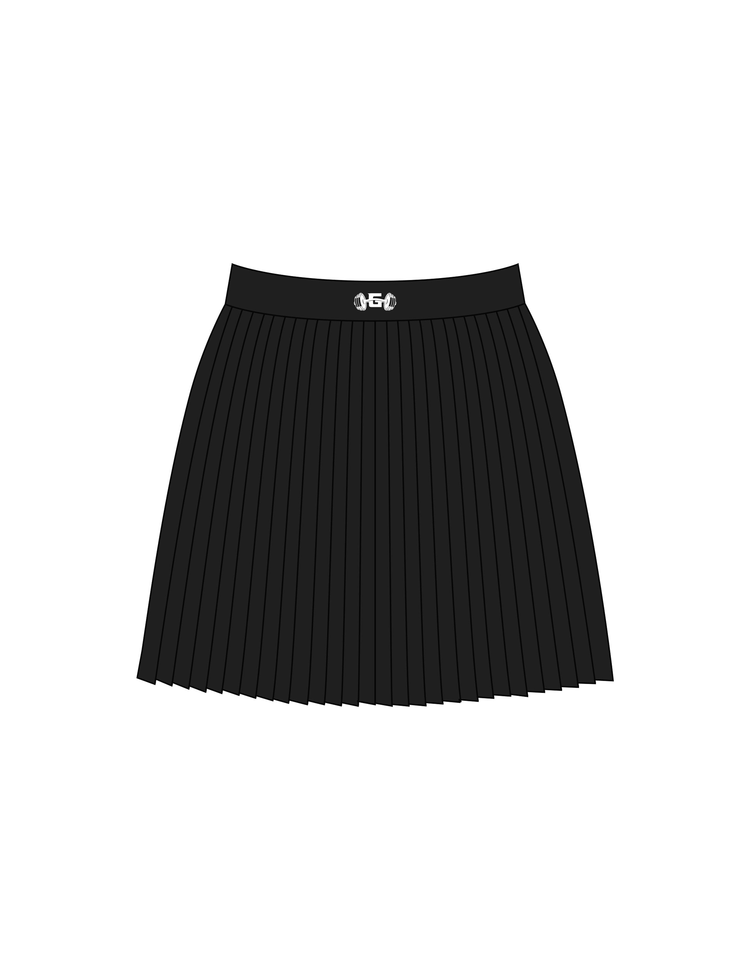 The Sporty Skort - Black - Gladden Gains - Back Waistline - Printed - White