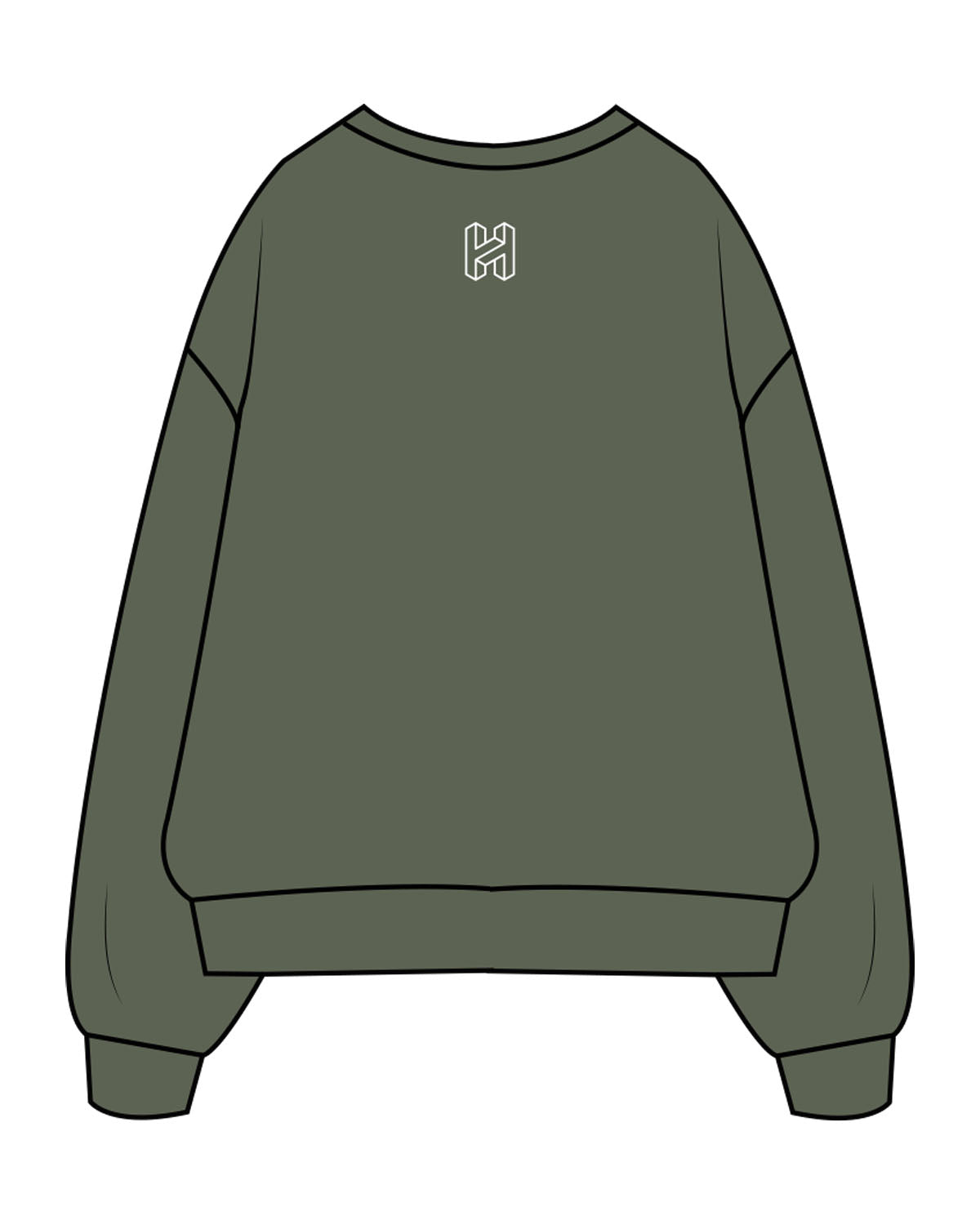 The Mens Crewneck - Cypress - Heat Bootcamp - Center Chest & Upper Back - Printed - White