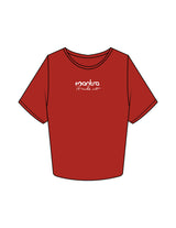 The Crop Tee - Red - Mantra - Center Chest Stacked - Printed - White