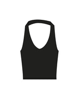 The Halter Tank - Black - Reform Fitness - Center Back - Printed - White