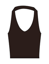 The Halter Tank - Brown - Movement Pilates Buffalo - Center Back - Printed - White