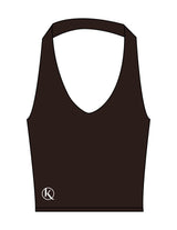 The Halter Tank - Brown - Karve - Front Bottom - Printed - White
