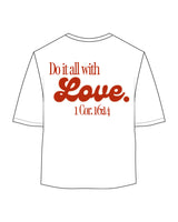 The Oversized Crop Tee - White - M4Lagree - Left Chest Logo & Center Back Stacked - Printed - Full Color