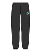The Mens Sweatpants - Washed Black - HiLo - Upper Left Leg - Printed - Aqua