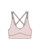 The Strappy Bra - Pink - Platinum Pilates - Back Center Stacked - Printed - Full Color